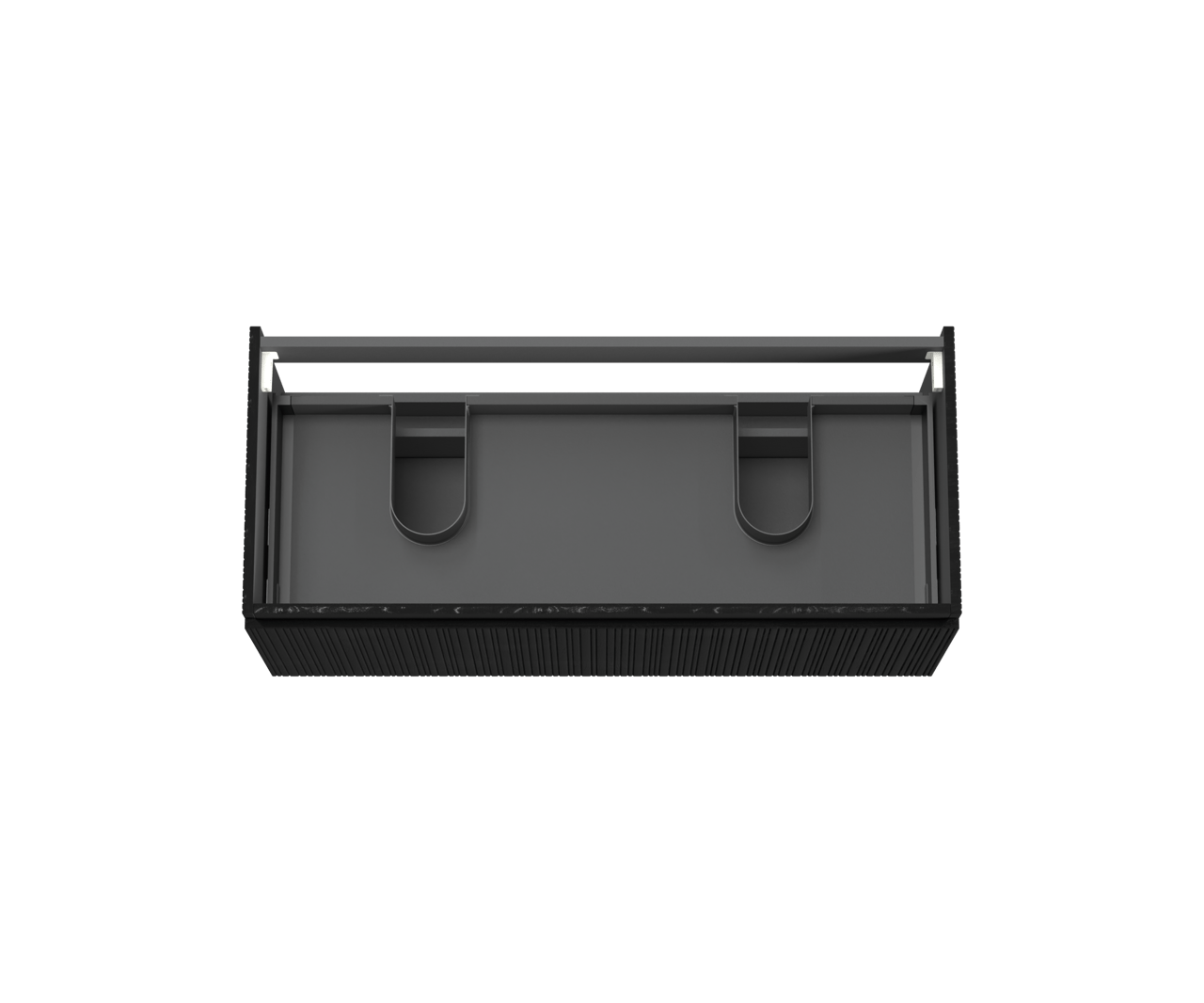 Storke Ribs zwevende wastafelonderkast 120 x 52 cm zwart eiken 2 lades