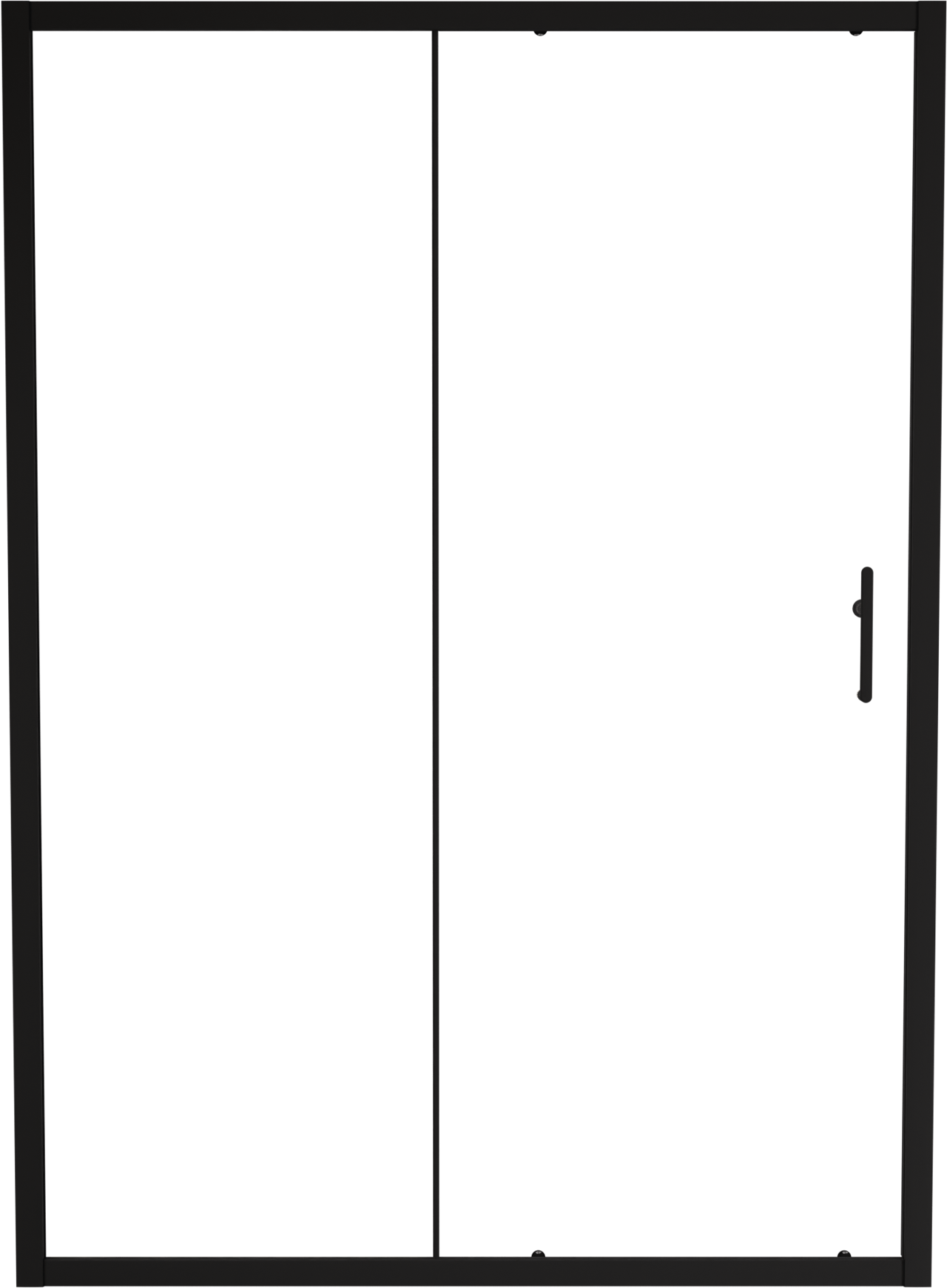 Linie Cadiz porte coulissante 140 cm x 190 cm verre transparent profil noir mat