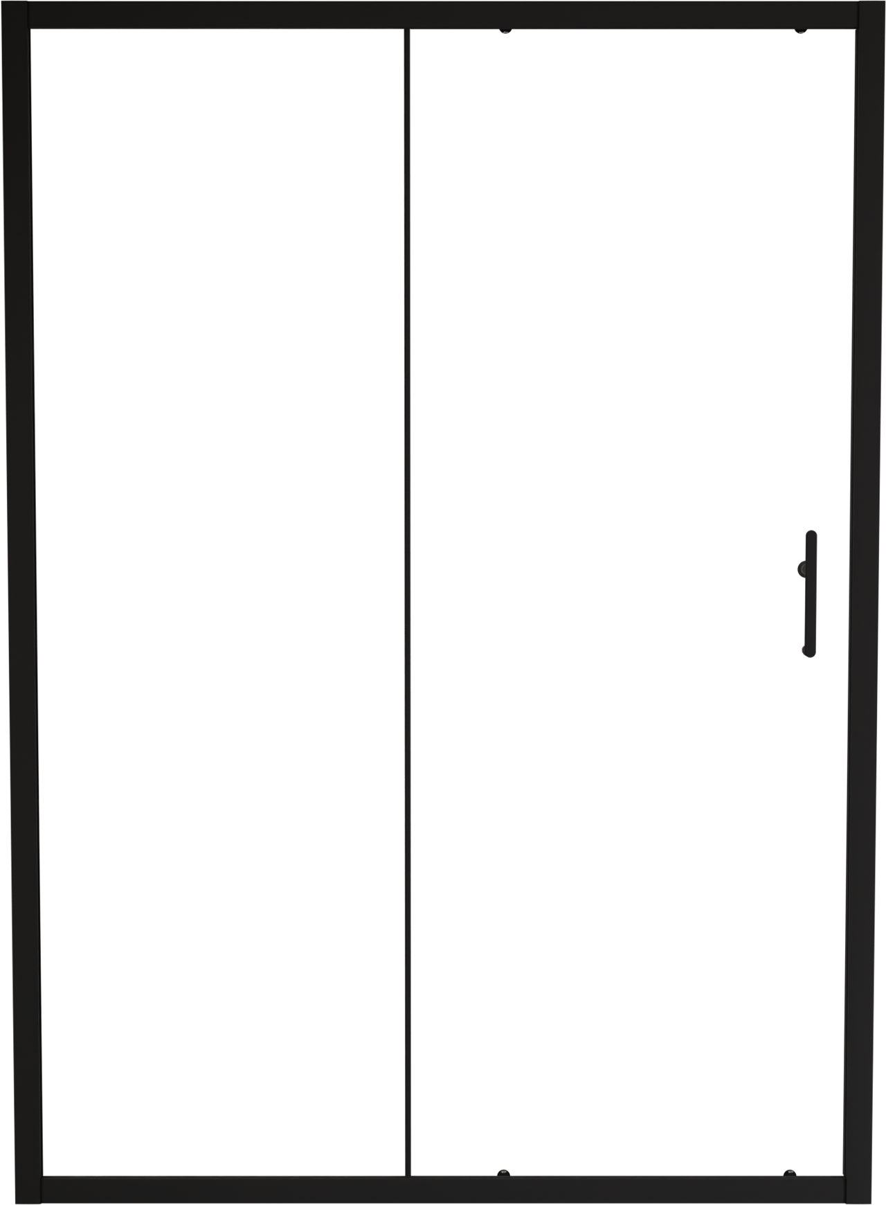 Linie Cadiz porte coulissante 140 cm x 190 cm verre transparent profil noir mat