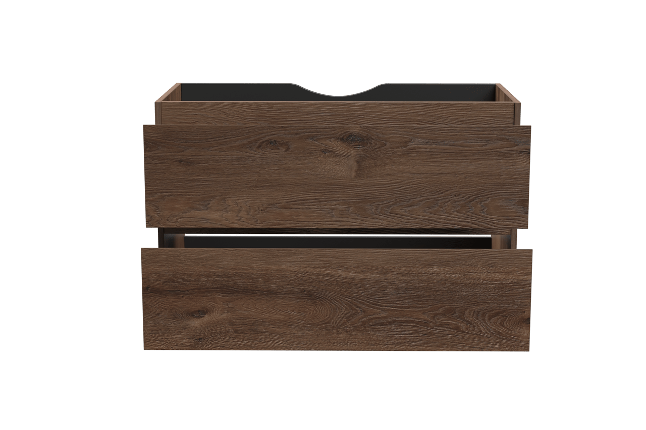 Linie Lado zwevende wastafelonderkast 90 x 46 cm bruine eik 2 lades