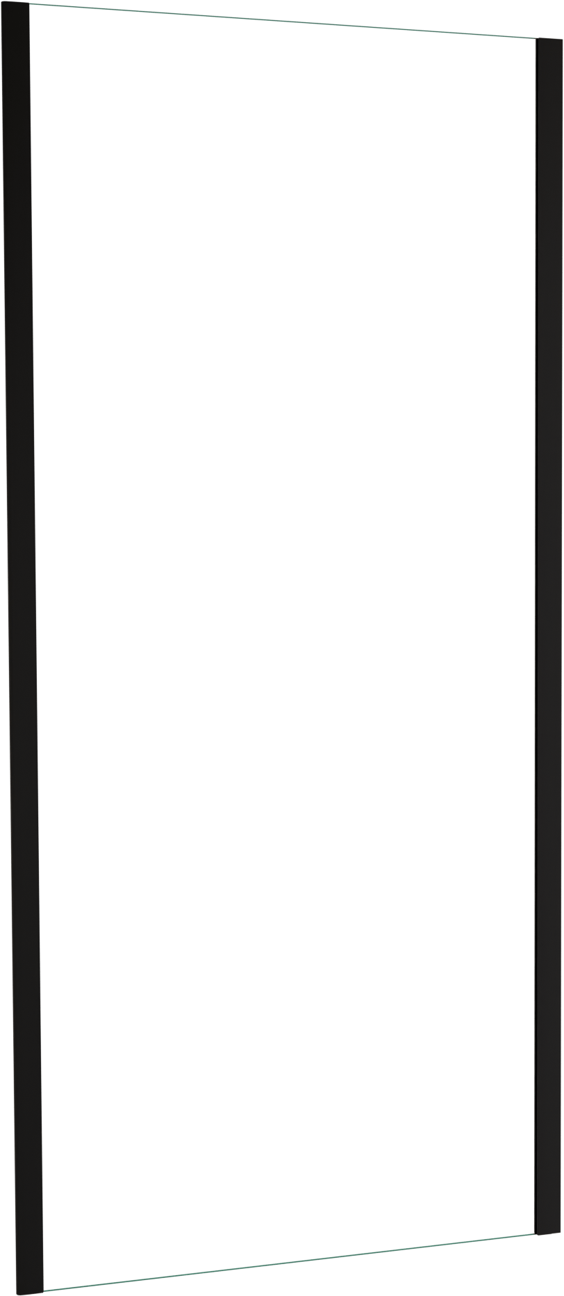 Linie Cadiz Seitenwand, 90 cm, Klarglas, matt Schwarz Profil