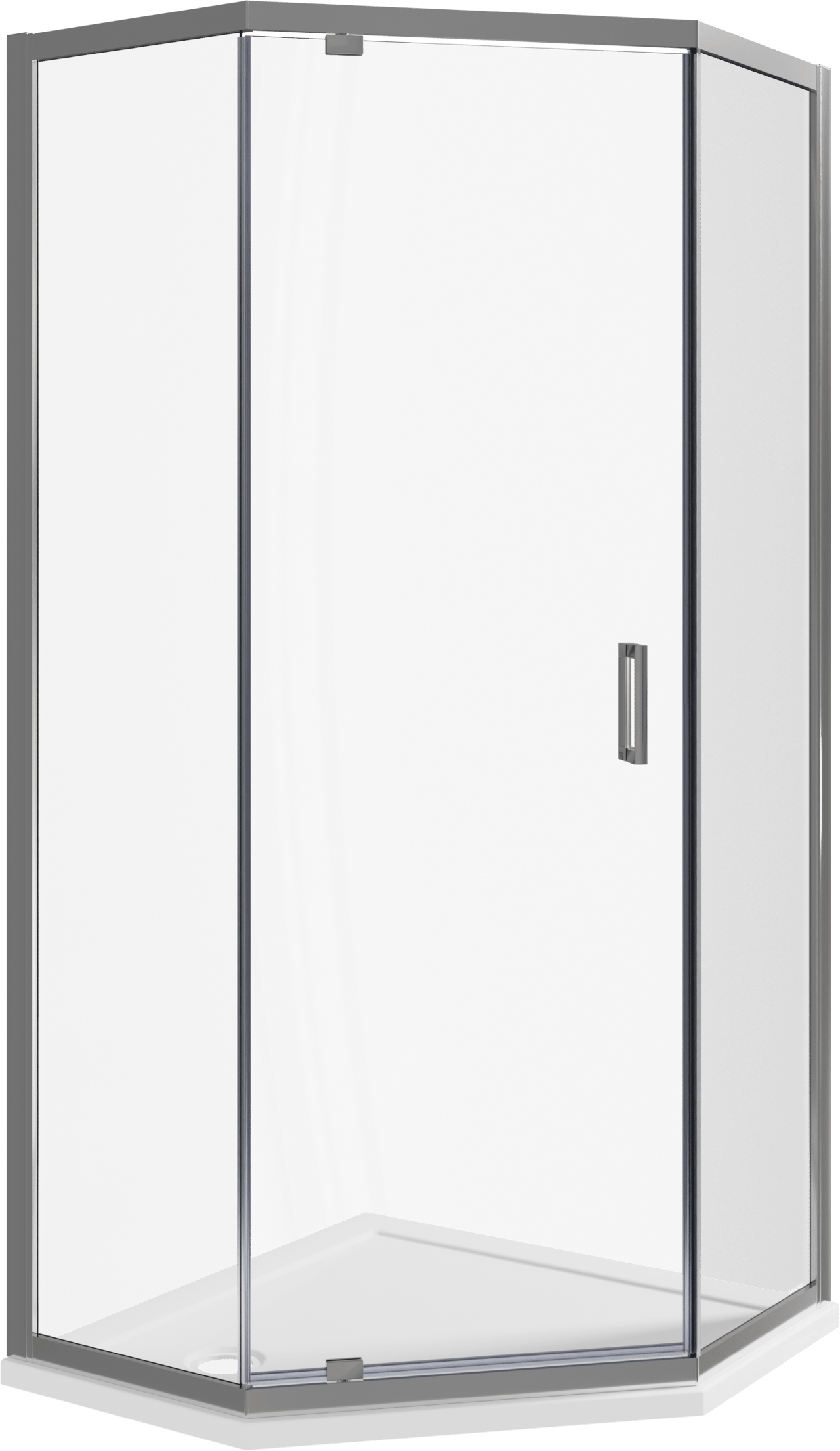 Luca Varess Vidor douchecabine vijfhoek 90 x 90 cm helder glas glans chroom profiel