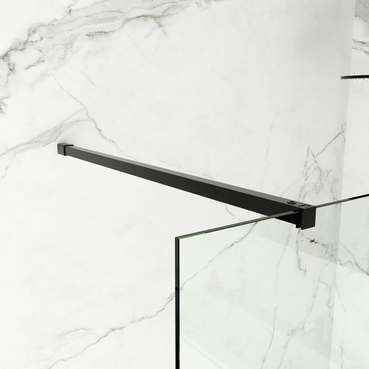 Balmani Modular douche à l'italienne 130 x 200 cm verre transparent profil noir mat