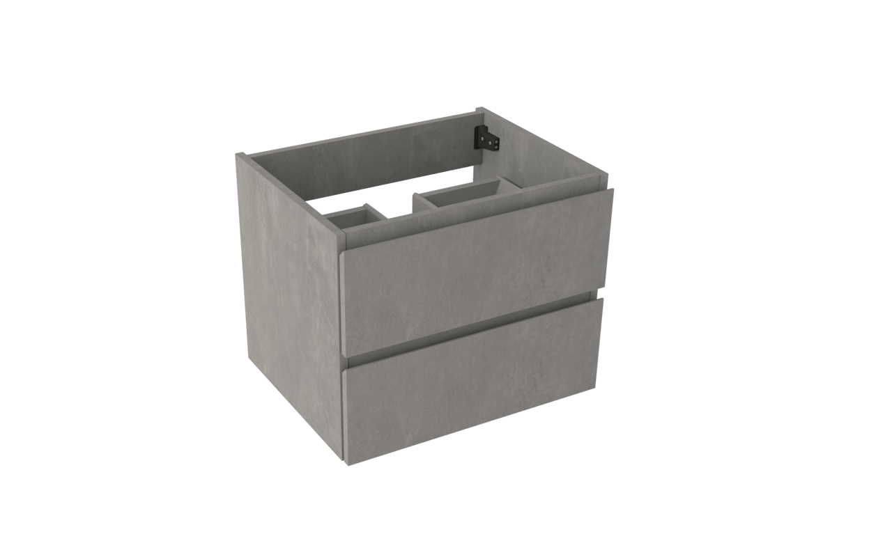 Storke Delta meuble sous-lavabo suspendu 60 x 48 cm béton gris foncé 2 tiroirs