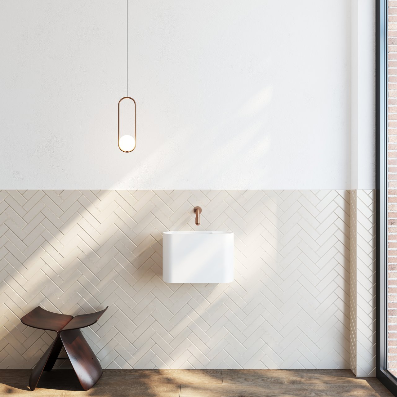 Balmani Livo Handwaschbecken: Solid Surface, matt, 42 x 20 cm