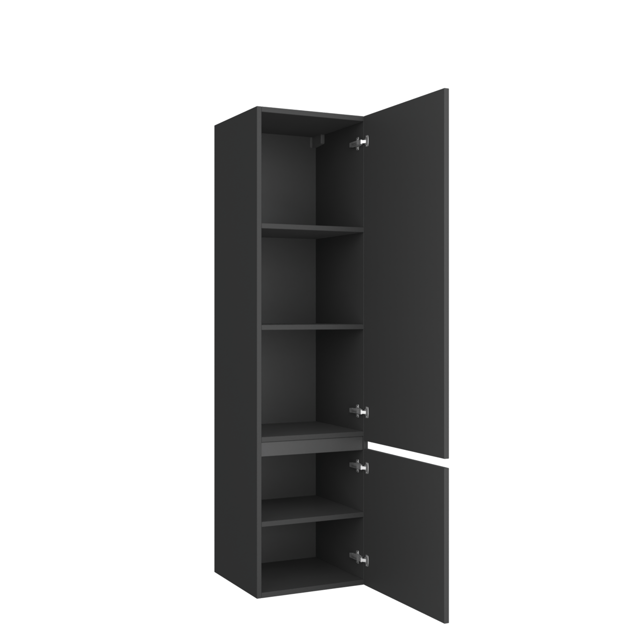 Balmani Lucida zwevende badkamerkast rechts mat zwart 45 x 35 x 169 cm