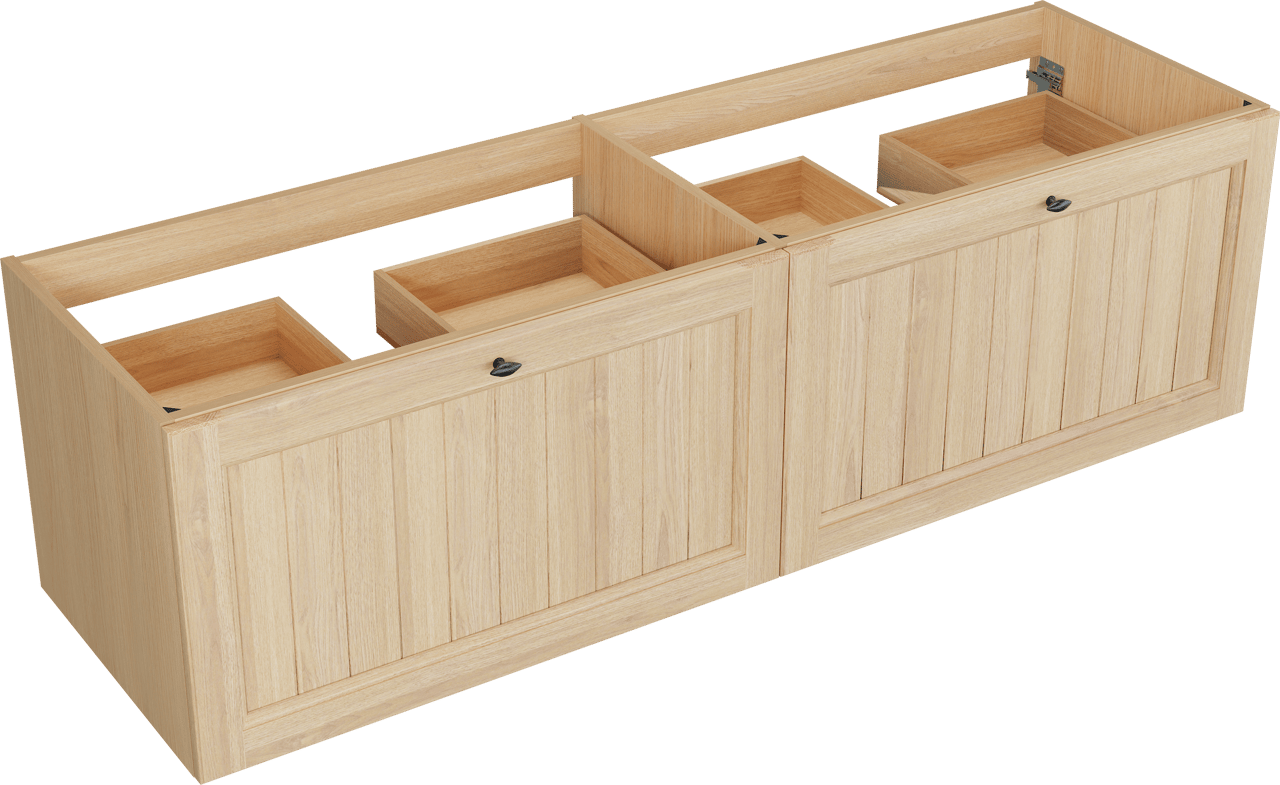 Balmani Lemon meuble sous-lavabo suspendu 180 x 55 cm Placage chêne naturel 4 tiroirs