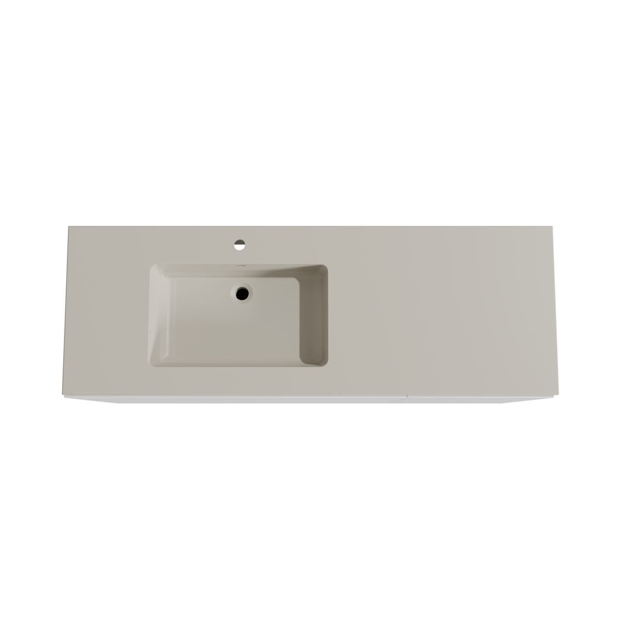 Storke Edge staand badkamermeubel 150 x 52 cm mat wit met Diva asymmetrisch linkse wastafel in top solid zijdegrijs