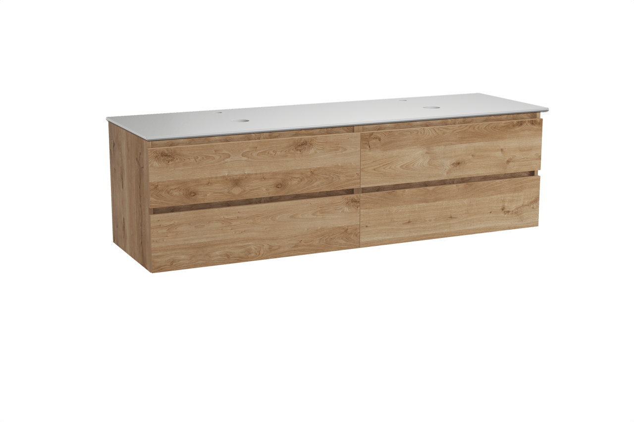 Balmani Lucida Badmöbel Set mit Facetta Waschtischplatte für Aufsatzwaschbecken