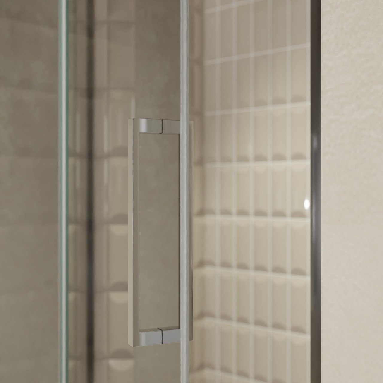 Balmani Senses Design Dusche Drehtür, Links, 120 cm x 210 cm, Reflex-Spiegelglas, Profil Chrom