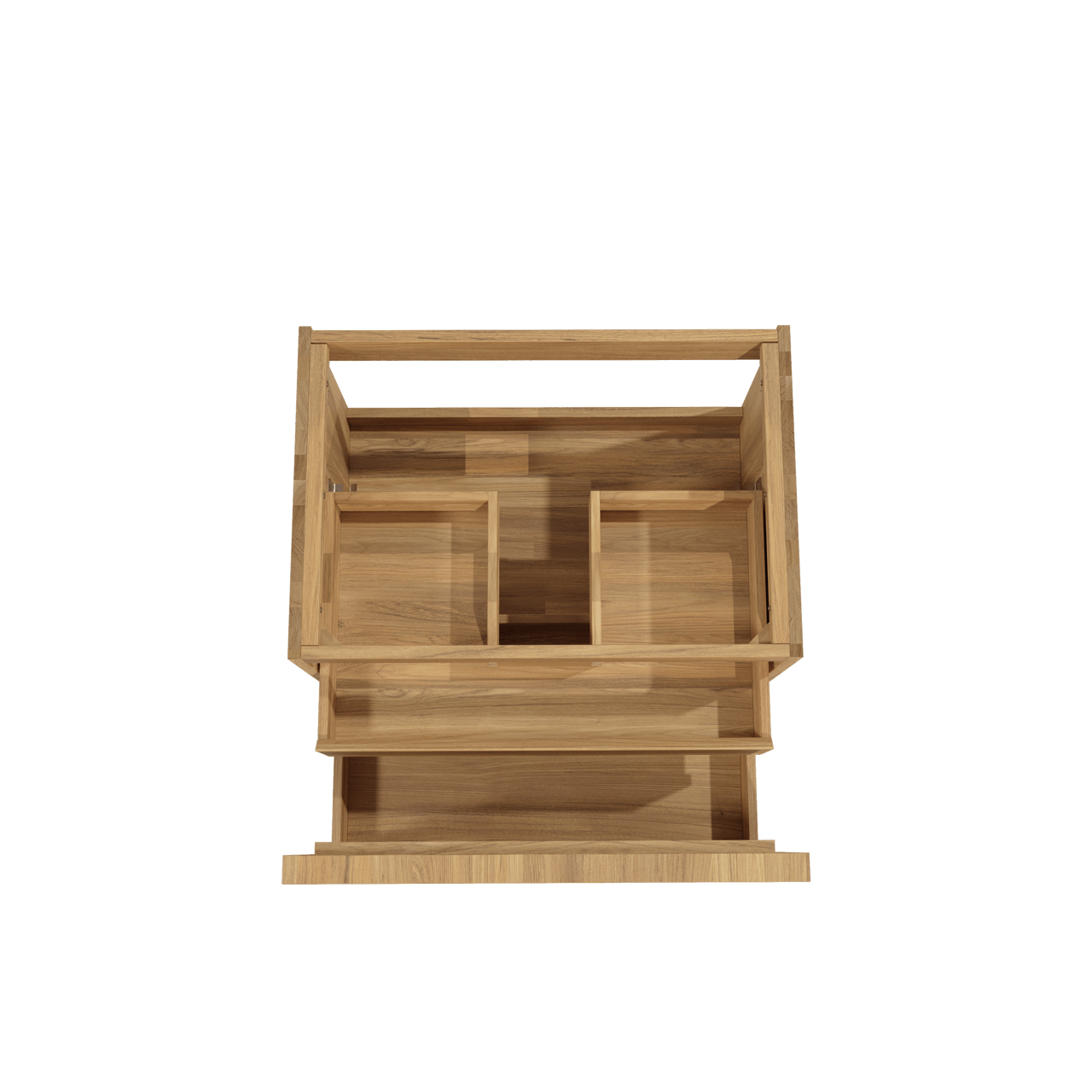 Balmani Forma zwevende wastafelonderkast 75 x 55 cm teak 2 lades vert. sym. groef