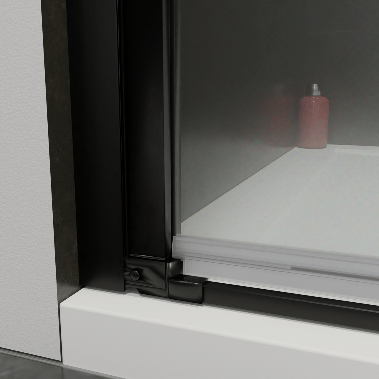 Luca Varess Kuresa douche draaideur 100 x 200 cm helder glas mat zwart profiel