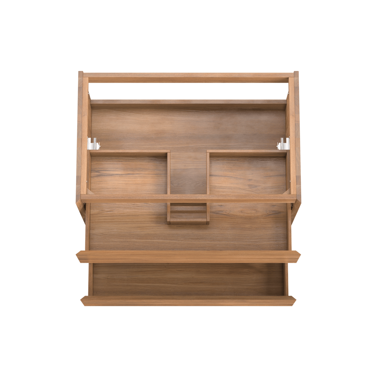 Balmani Mitra hängender Waschbeckenunterschrank: 90 x 55 cm, Teak, 2 Schubladen