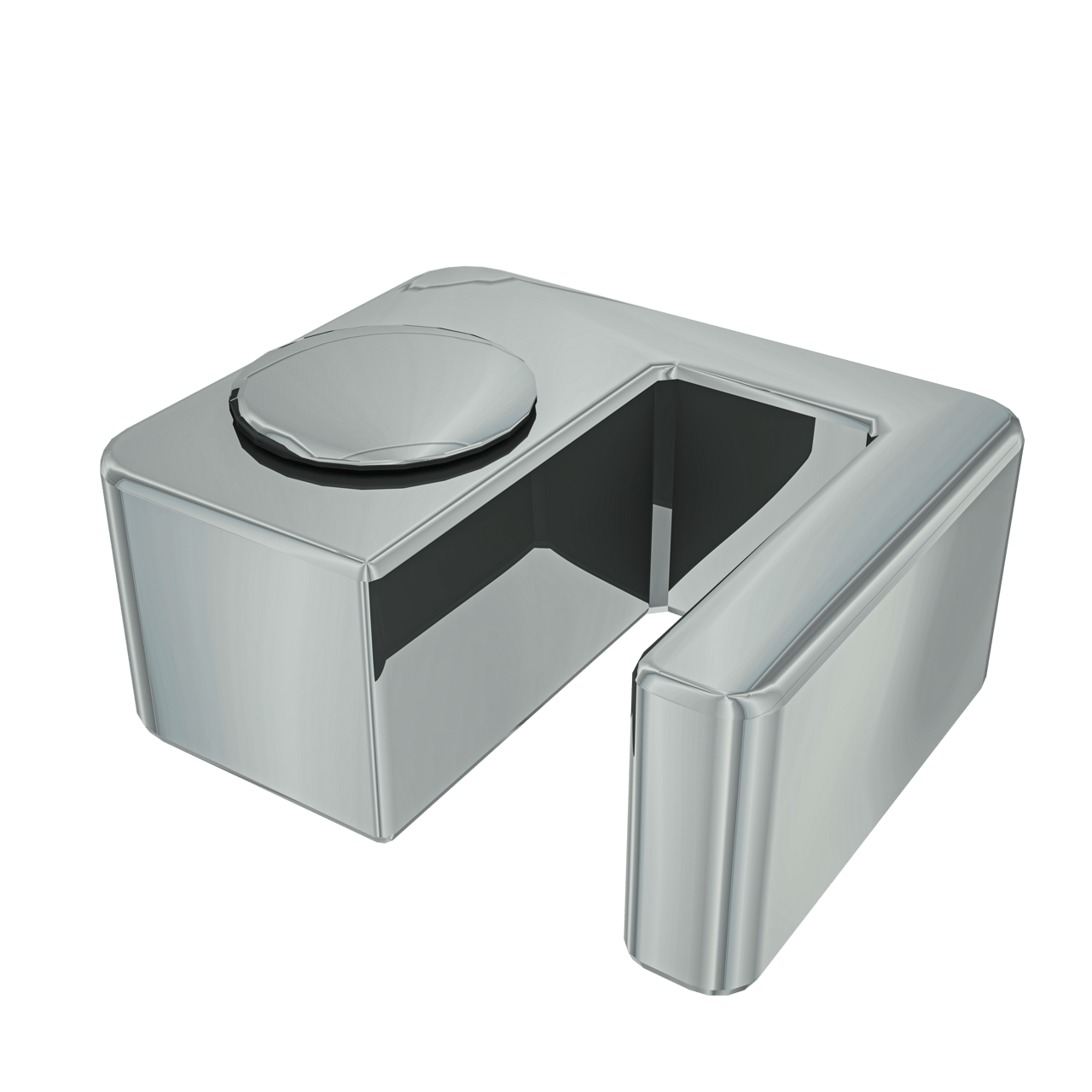 Linie walk-in bevestigingsblok 8mm glas chroom