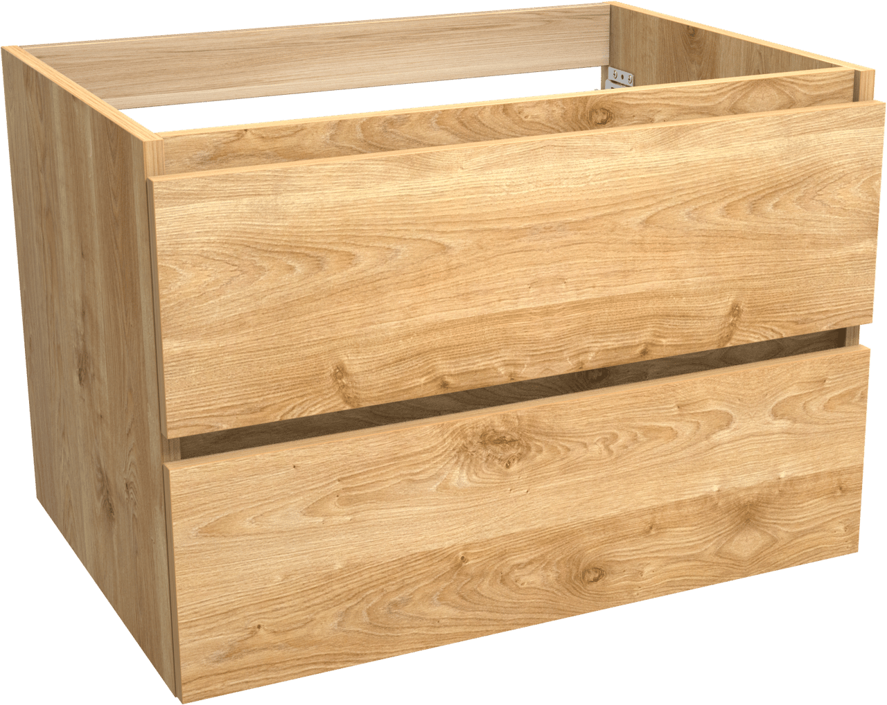 Balmani Lucida zwevende wastafelonderkast 75 x 55 cm ruwe eik 2 lades