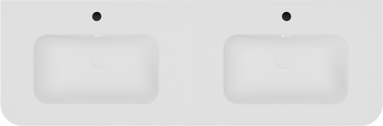 Storke Soft meuble salle de bains suspendu 140 x 46 cm Sand mat avec Kera Soft double vasque en porcelaine blanc mat