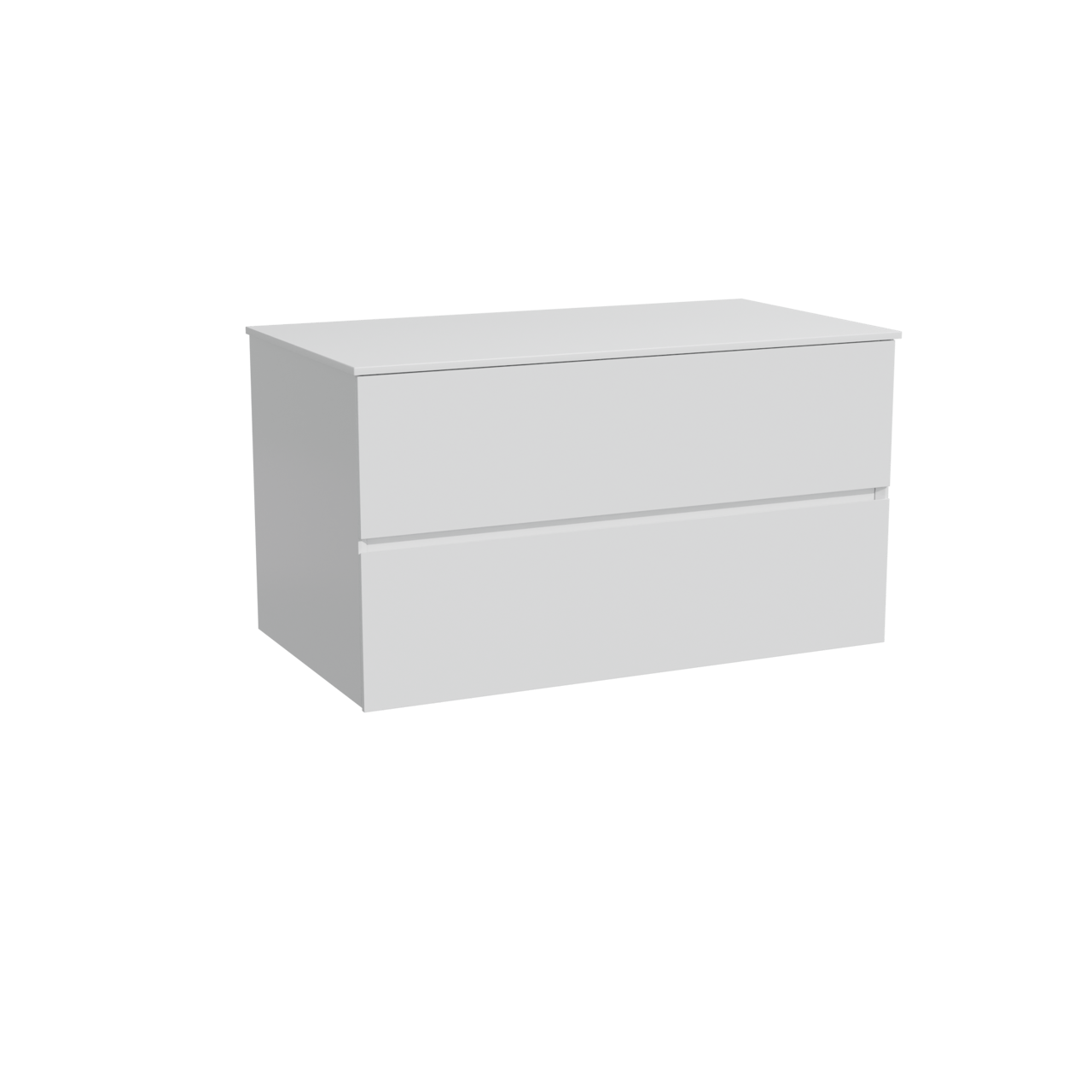 Storke Edge zwevend badkamermeubel 95 x 52 cm glanzend wit met Tavola enkel tablet in solid surface mat wit