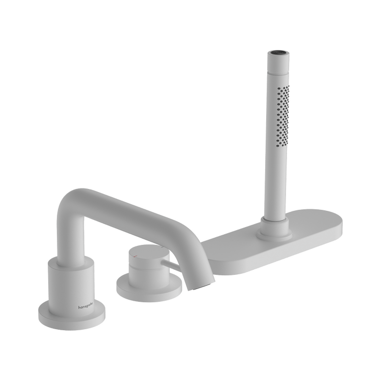 Hansgrohe Tecturis S 3-gats badrandkraan met douchekop mat wit
