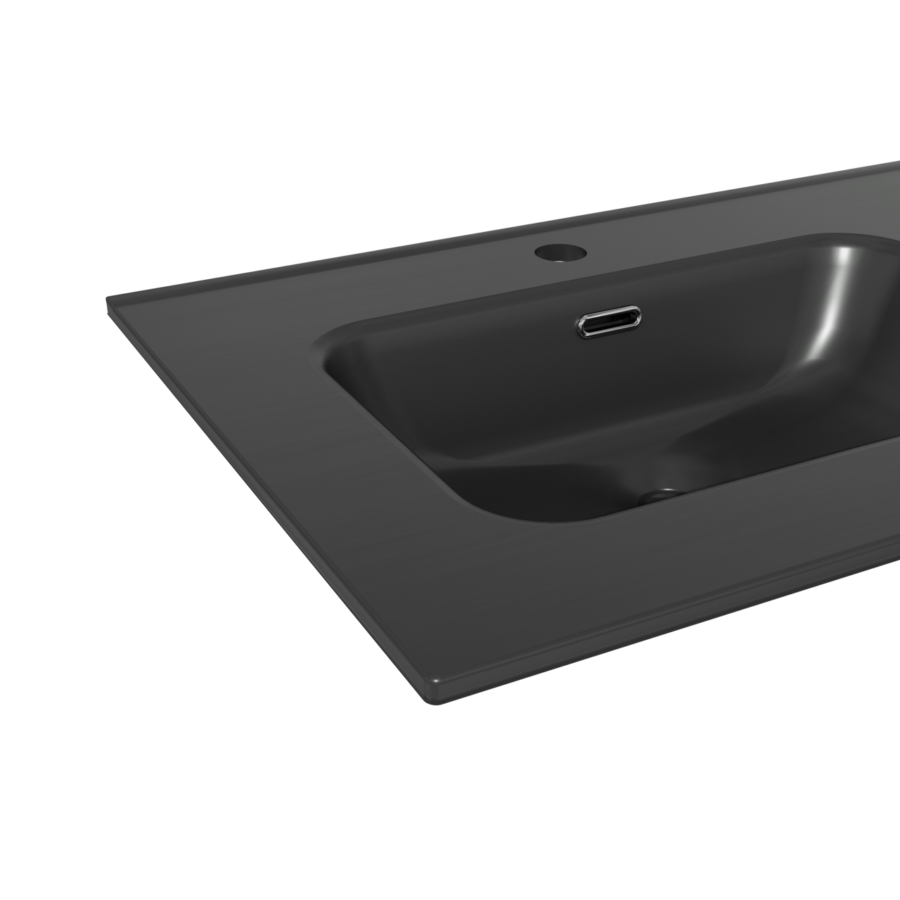 Linie Baro double vasque porcelaine Noir Mat 120 x 46 cm