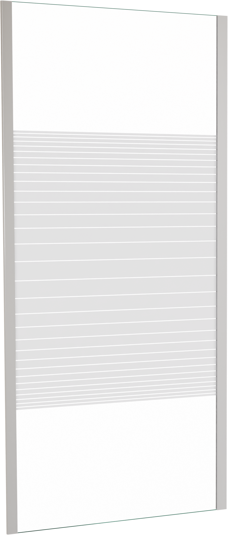 SanyOne Anton zijpaneel 90 cm Gestreept glas glanzend wit profiel