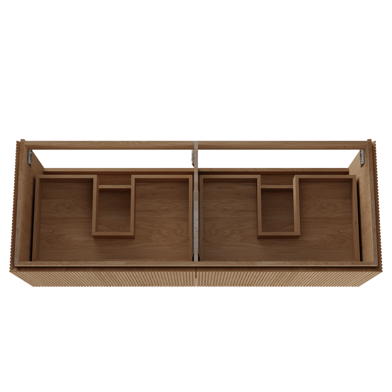 Balmani Eclips hängendes möbelstück Waschtischunterschränke 150 x 55 cm Eiche natur 4 Schubladen Vert. Sym. Rippe