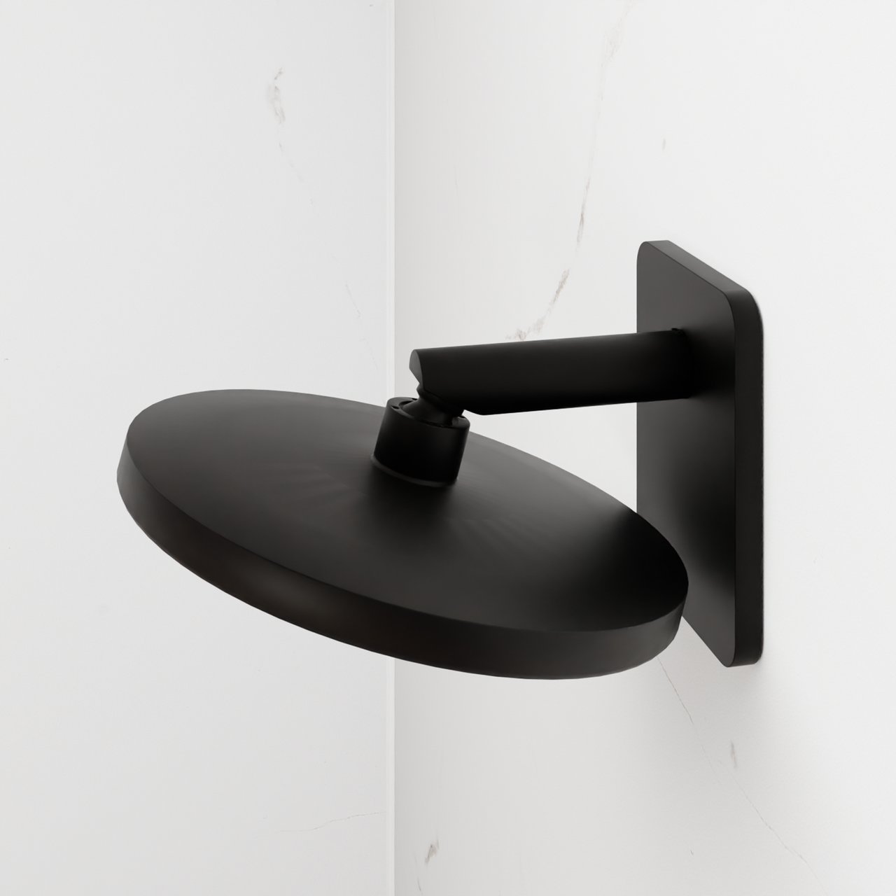 BLAUFOSS Onos 250  hoofddouche rond 25 cm met douchearm  mat zwart