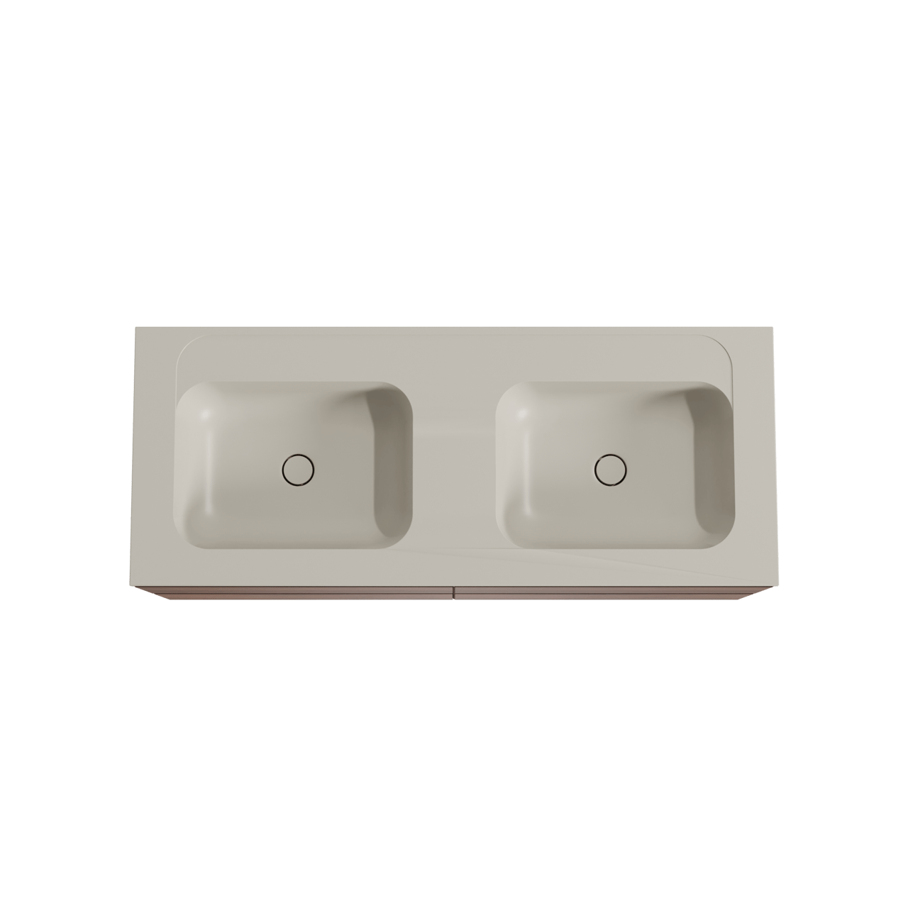 Balmani Mitra meuble salle de bains suspendu 135 x 55 cm noyer avec Tablo Strada double vasque en marbre composite soie grise