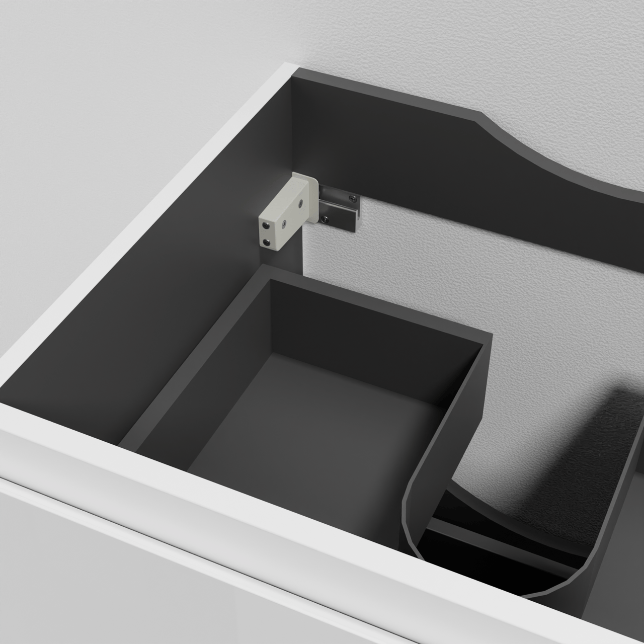 Linie Lado meuble sous-lavabo suspendu 120 x 46 cm blanc mat 2 tiroirs 2 découpés de siphon