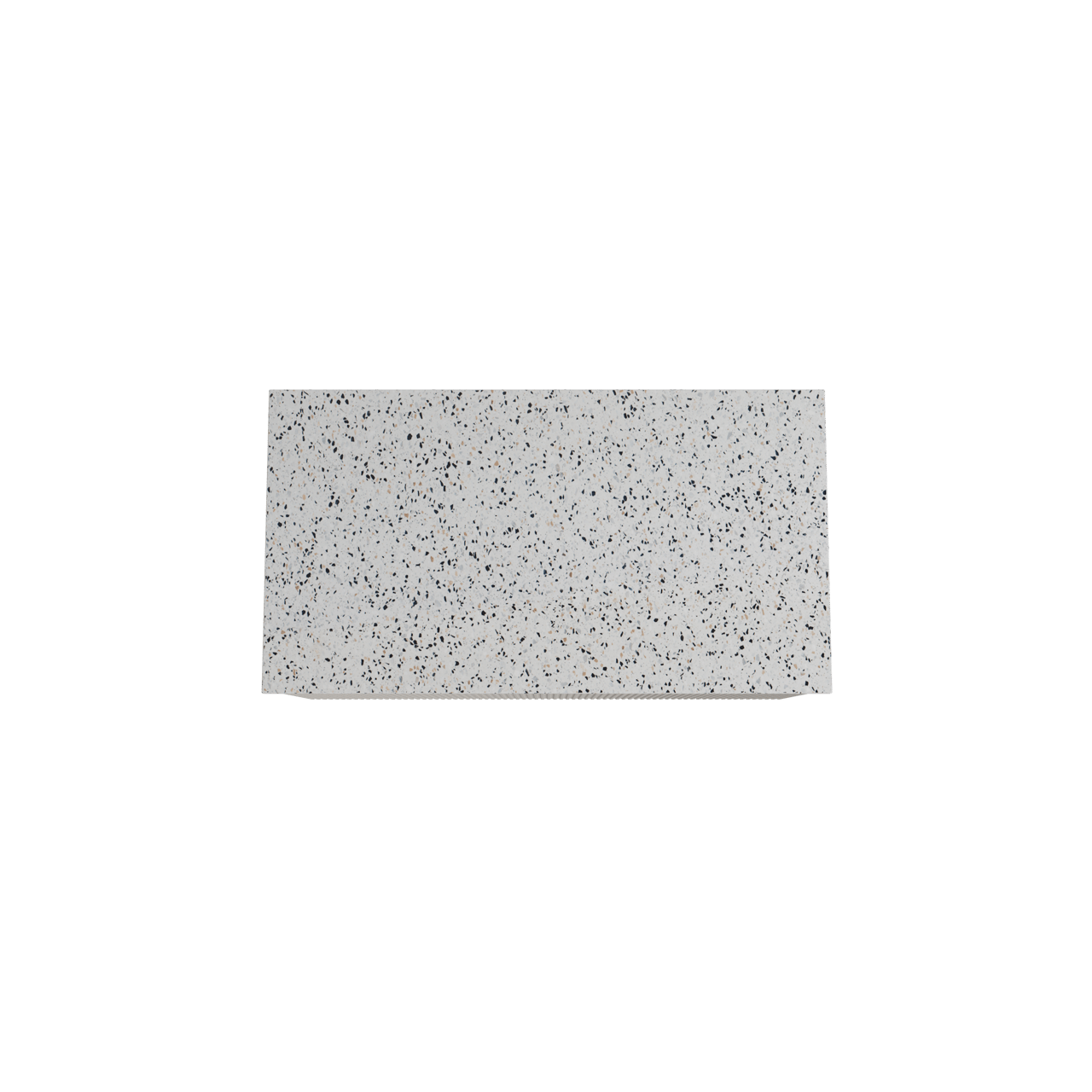 Storke Ribs meuble salle de bains suspendu 95 x 52 cm soie grise avec Tavola tablette simple en blanc/noir mat terrazzo, Nervure droite symétrique verticale