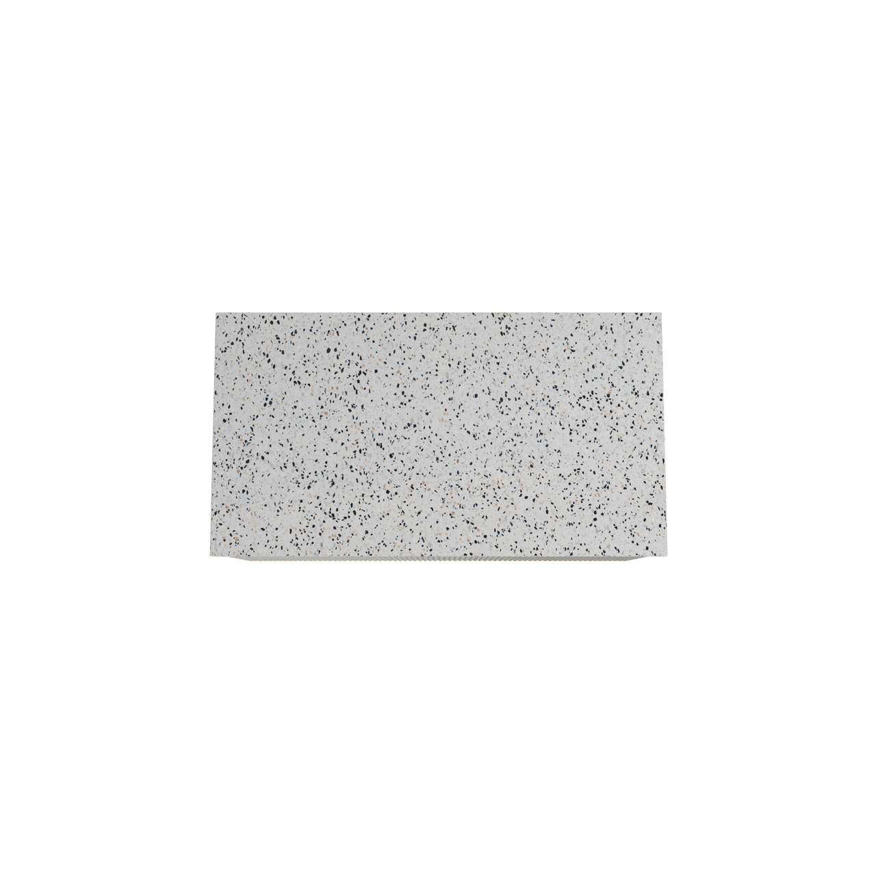 Storke Ribs meuble salle de bains suspendu 95 x 52 cm soie grise avec Tavola tablette simple en blanc/noir mat terrazzo, Nervure droite symétrique verticale