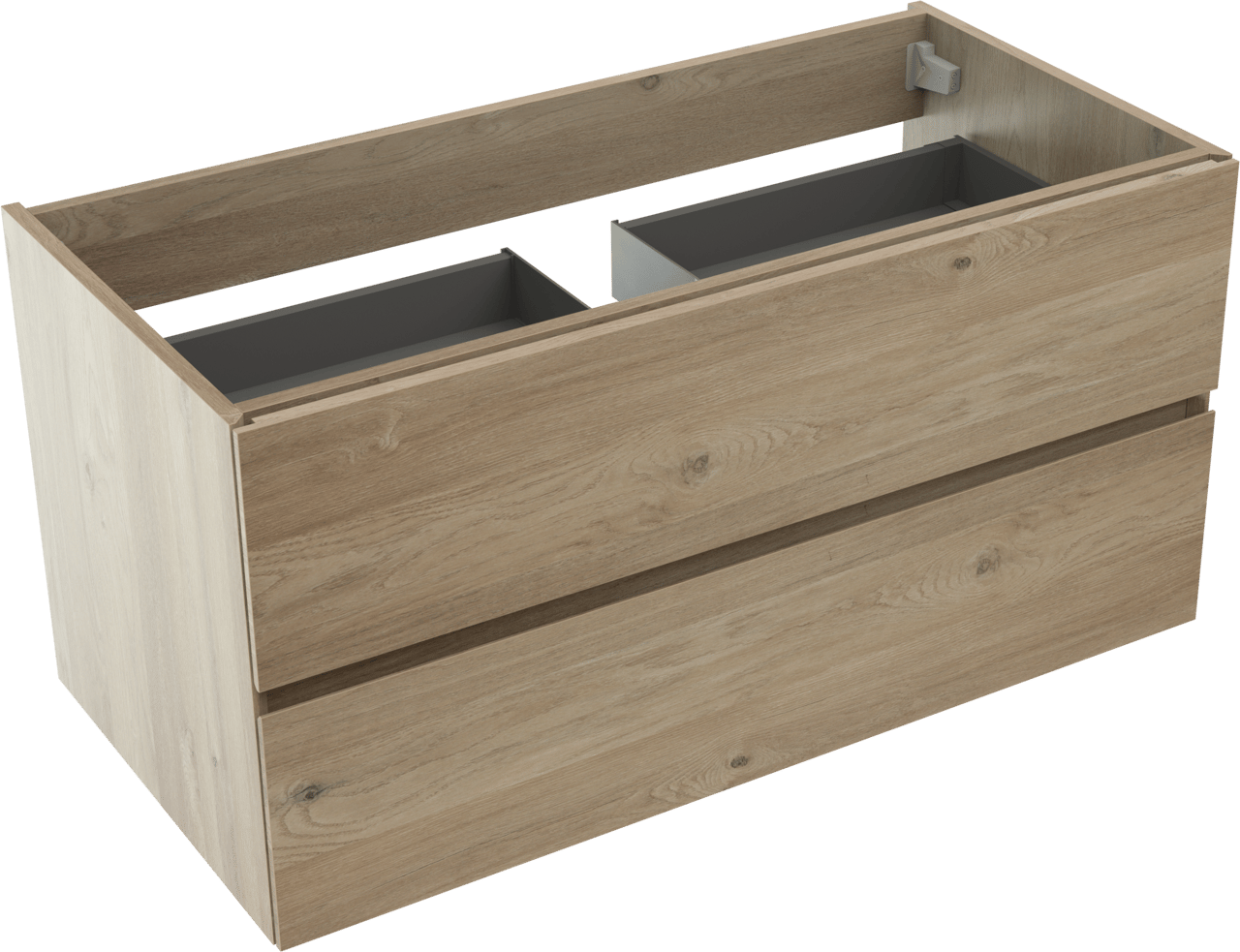 Storke Edge zwevende wastafelonderkast 105 x 52 cm ruwe eik 2 lades