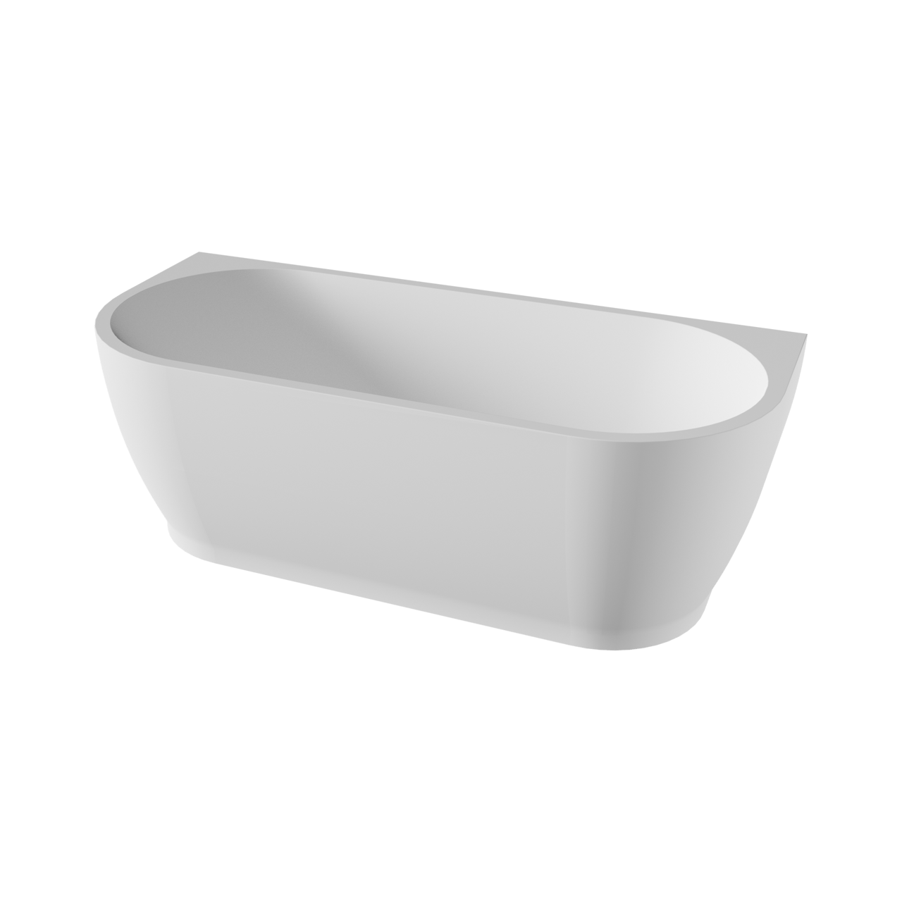 Linie Paulo halfvrijstaand bad 170 x 75 cm acryl mat wit
