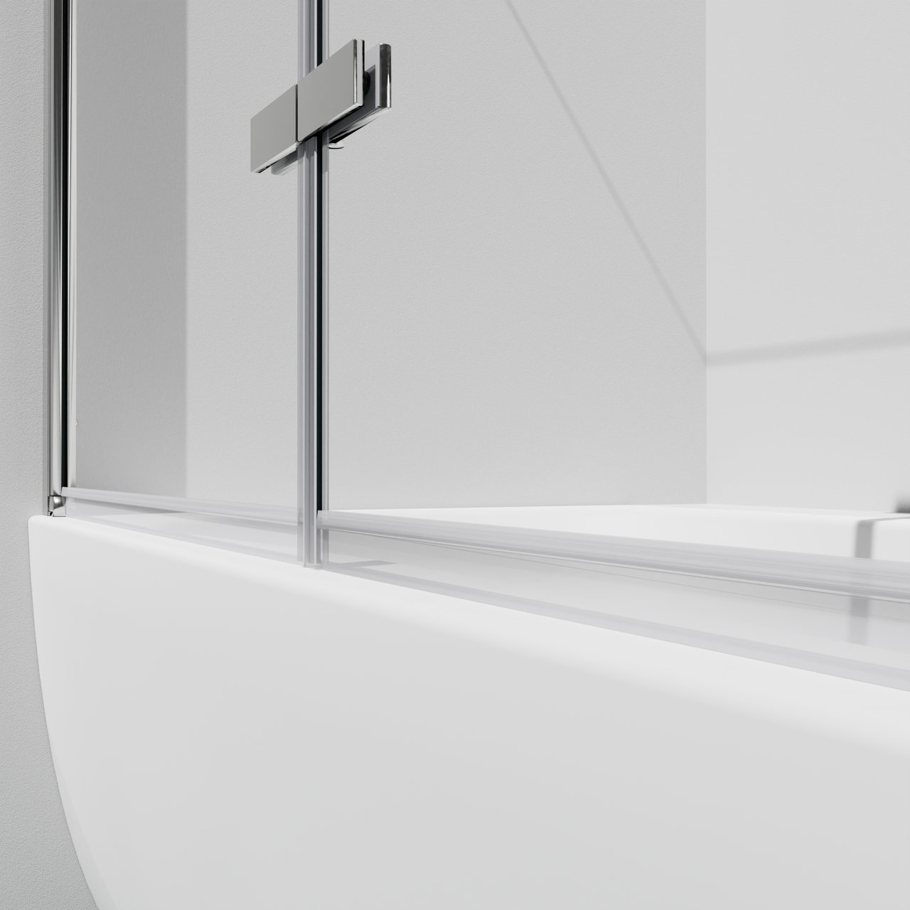 Luca Varess Kuresa pare-baignoire pliant en 2 pièces 140 cm verre transparent profil chrome brillant