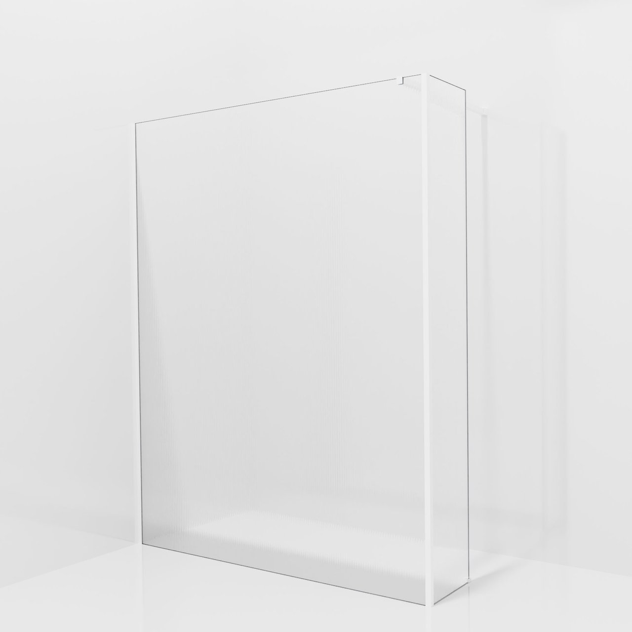 Balmani Modular Walk-In Dusche mit fester Seitenwand: 160 x 200 cm, Ribs, inklusive Coating, Profil Weiß matt