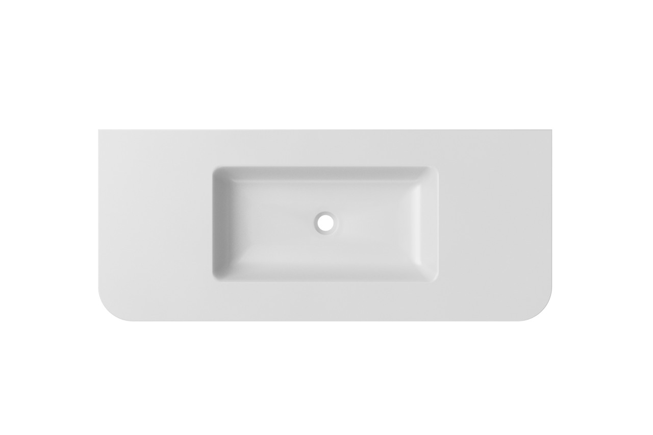 Balmani Moon plan simple Solid Surface blanc mat 130 x 55 cm