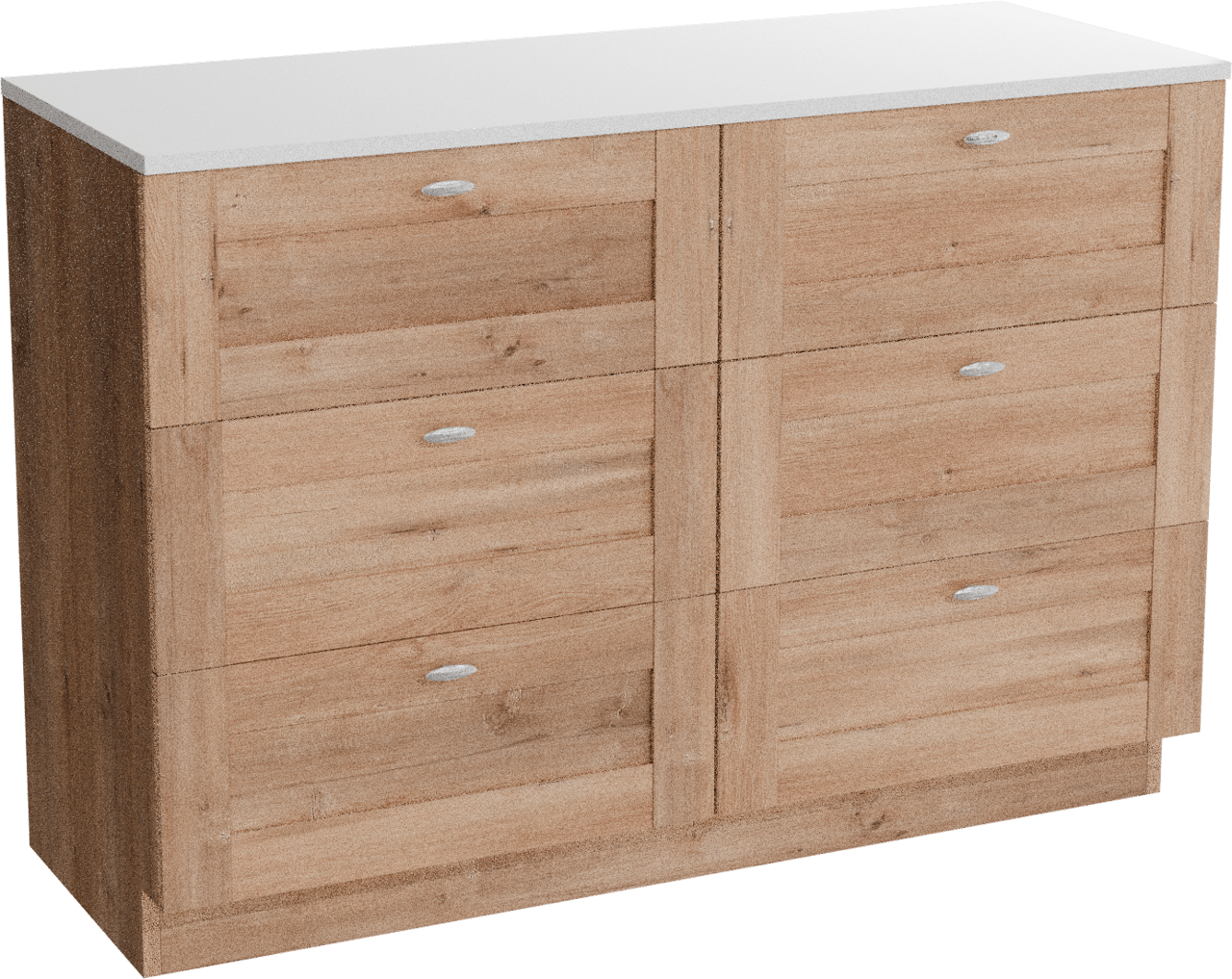 Linie Classo meuble salle de bains à poser 120 x 46 cm chêne naturel avec Lado tablette double en marbre composite blanc brillant