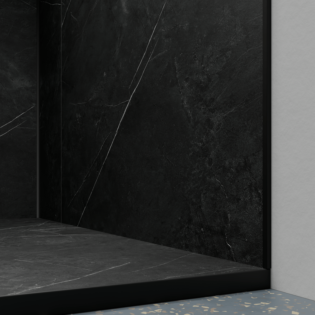 Luca Varess Suite douchebak 160 x 90 cm composietmarmer Marble Dark