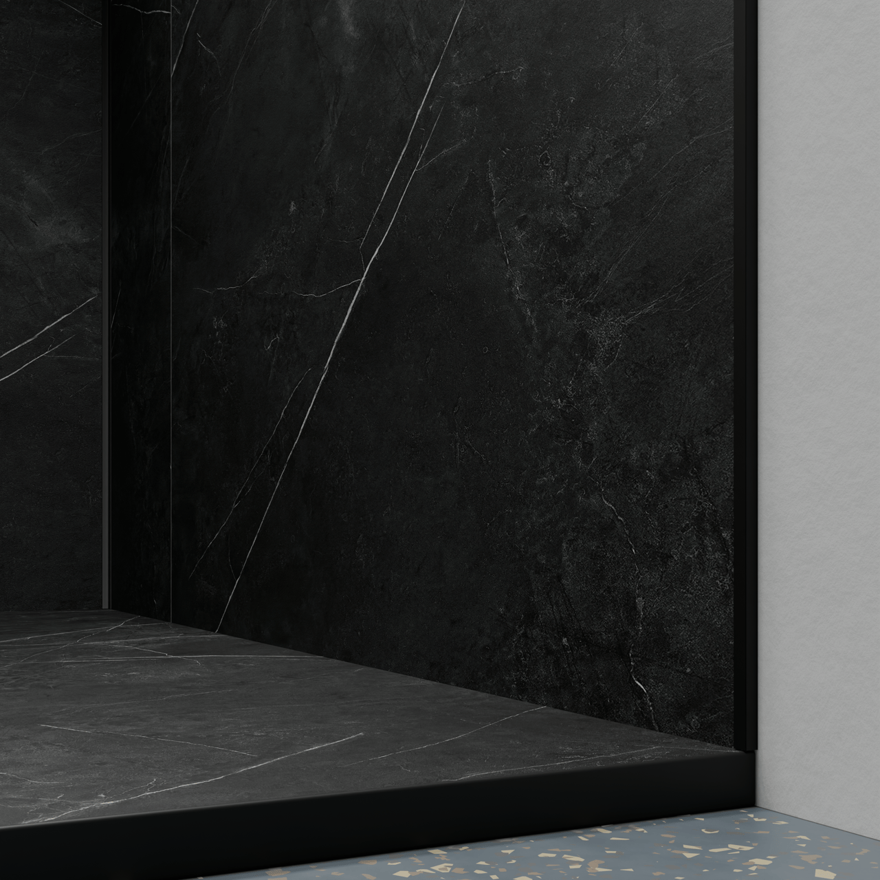 Luca Varess Suite Duschwanne 160 x 90 cm Marmorkomposit Marble Dark 