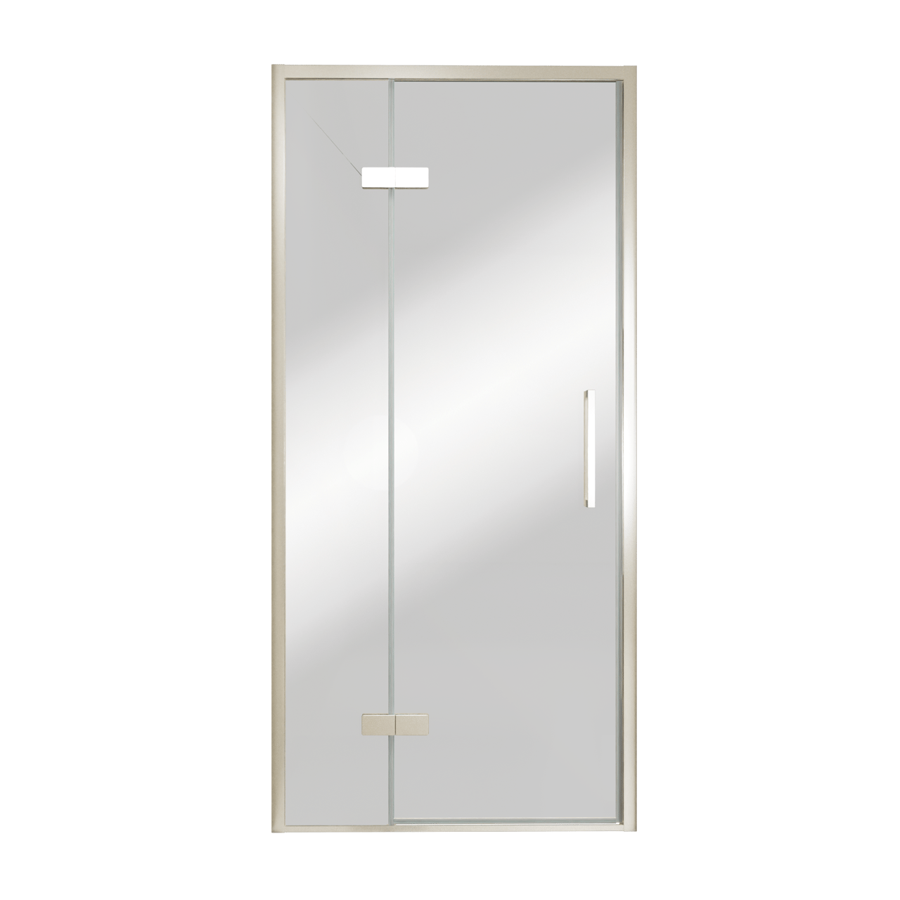 Balmani Senses Design porte pivotante à gauche 100 cm x 210 cm verre Miroir Reflex, Profil Brushed CoolMetal, coating inclus