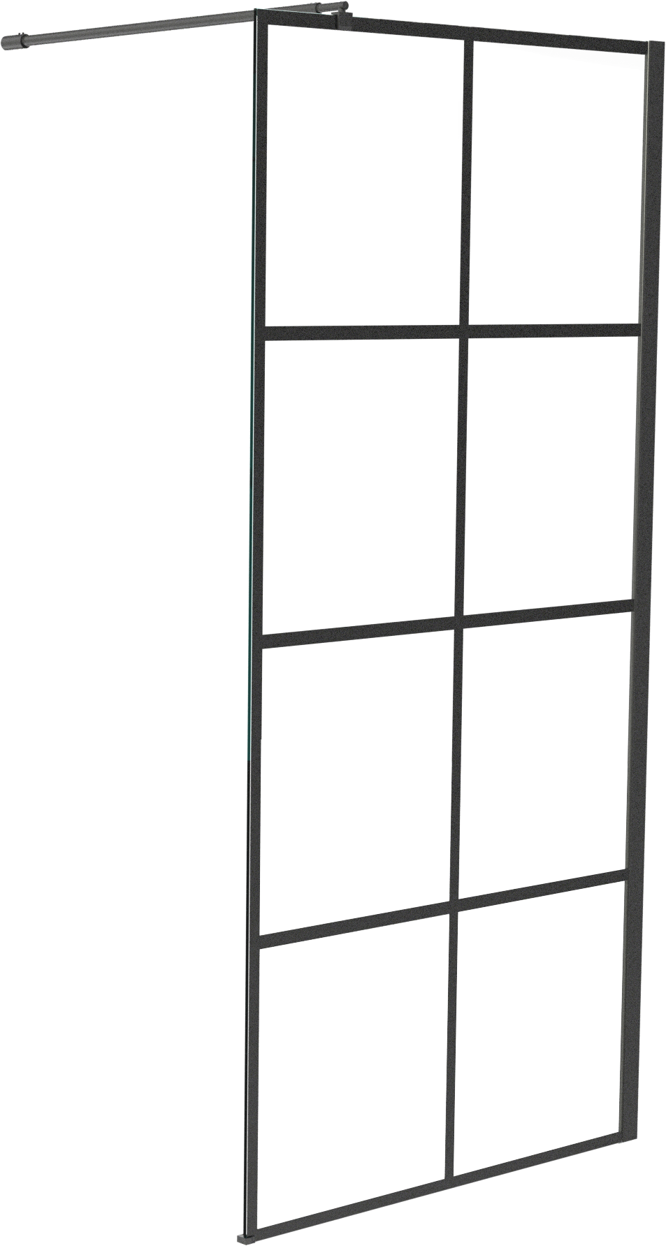 Linie Walk-In inloopdouche 100 x 200 cm square glas mat zwart profiel