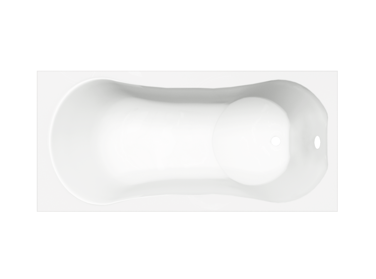Luca Varess Trasime eenpersoons inbouwbad 170 x 80 cm acryl mat wit