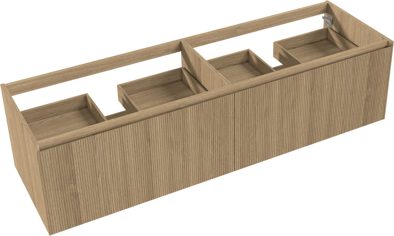 Balmani Fila meuble sous-lavabo suspendu 180 x 55 cm placage chêne naturel 4 tiroirs