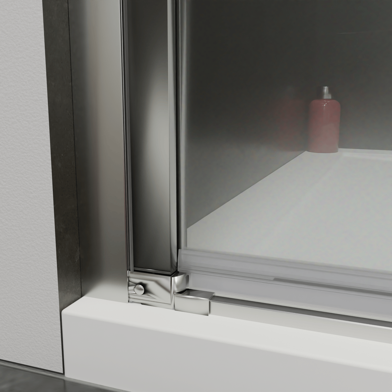 Luca Varess Kuresa Dusche Pendeltür, 90 x 200 cm, Klarglas, Chrom Profil, glänzend