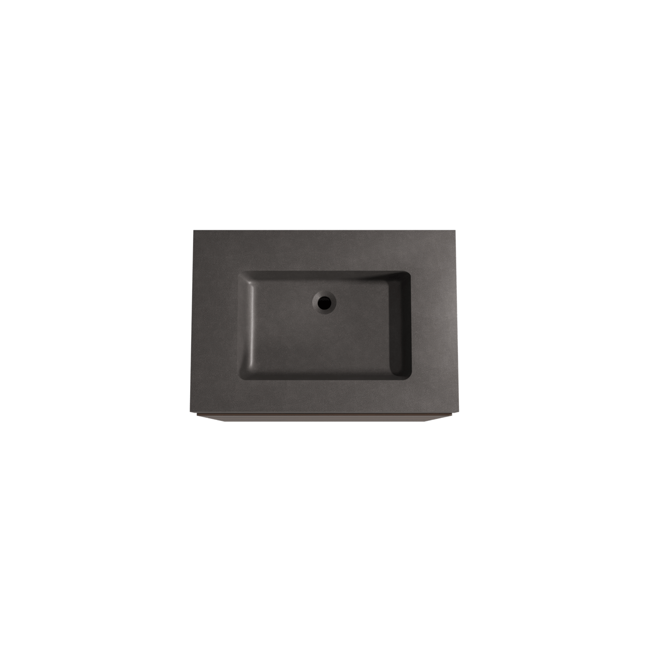 Storke Edge freistehendes Möbelstück Set: 75 x 52 cm, Nussbaum, mit Scuro High Einzelwaschtisch, Quarz Schwarz matt