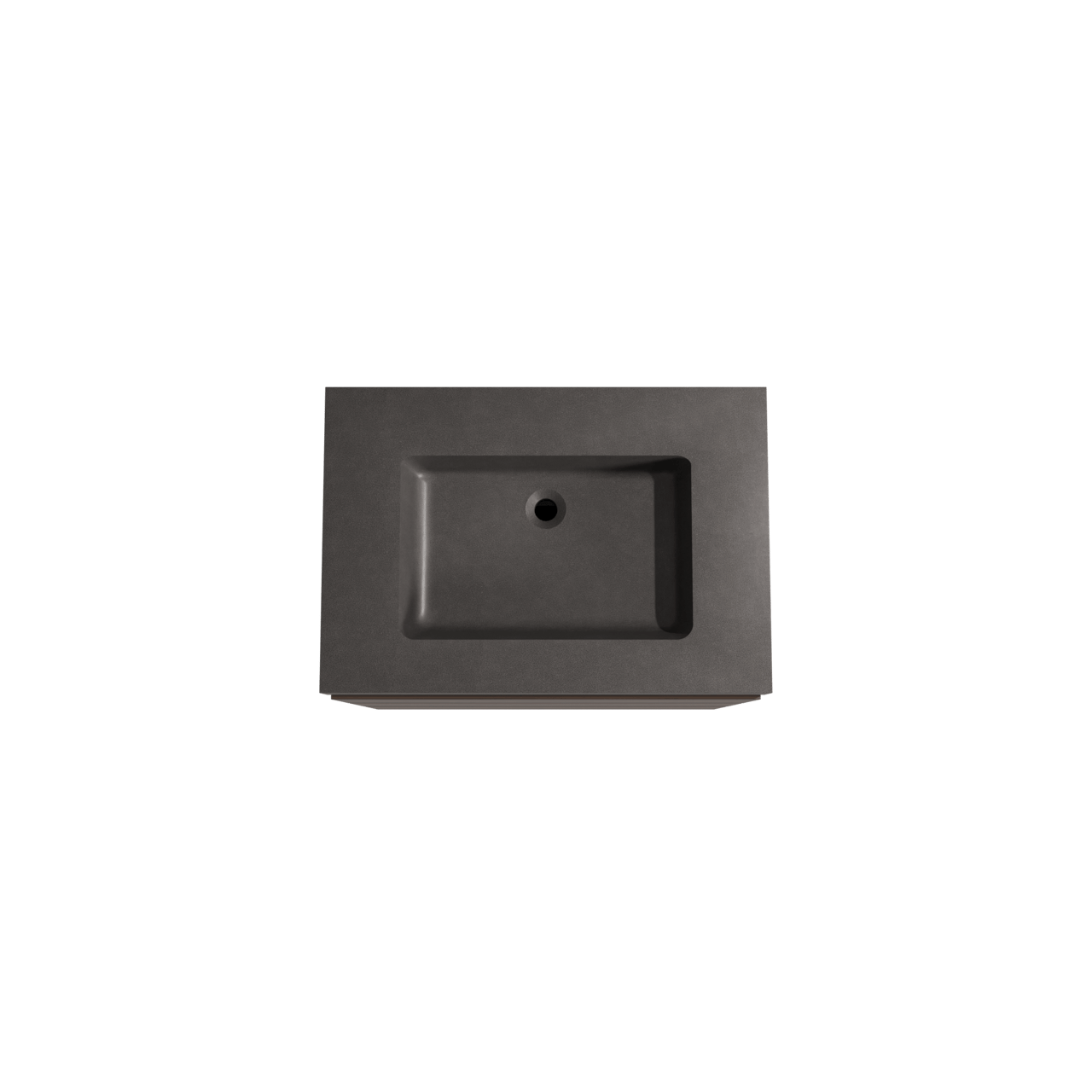 Storke Edge staand badkamermeubel 75 x 52 cm notelaar met Scuro High enkele wastafel in kwarts mat zwart