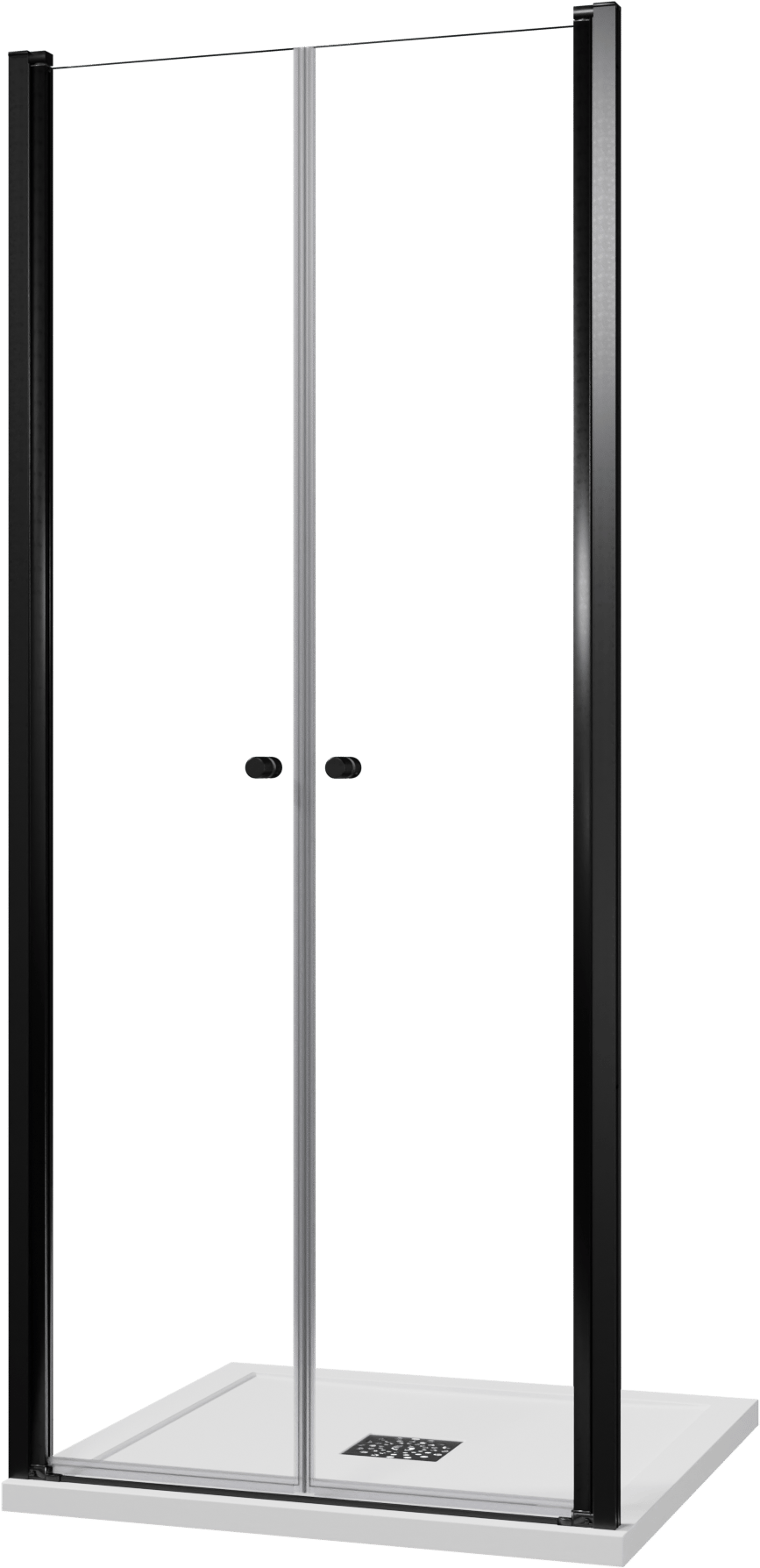 Luca Varess Kuresa douche pendeldeur 90 x 200 cm helder glas mat zwart profiel