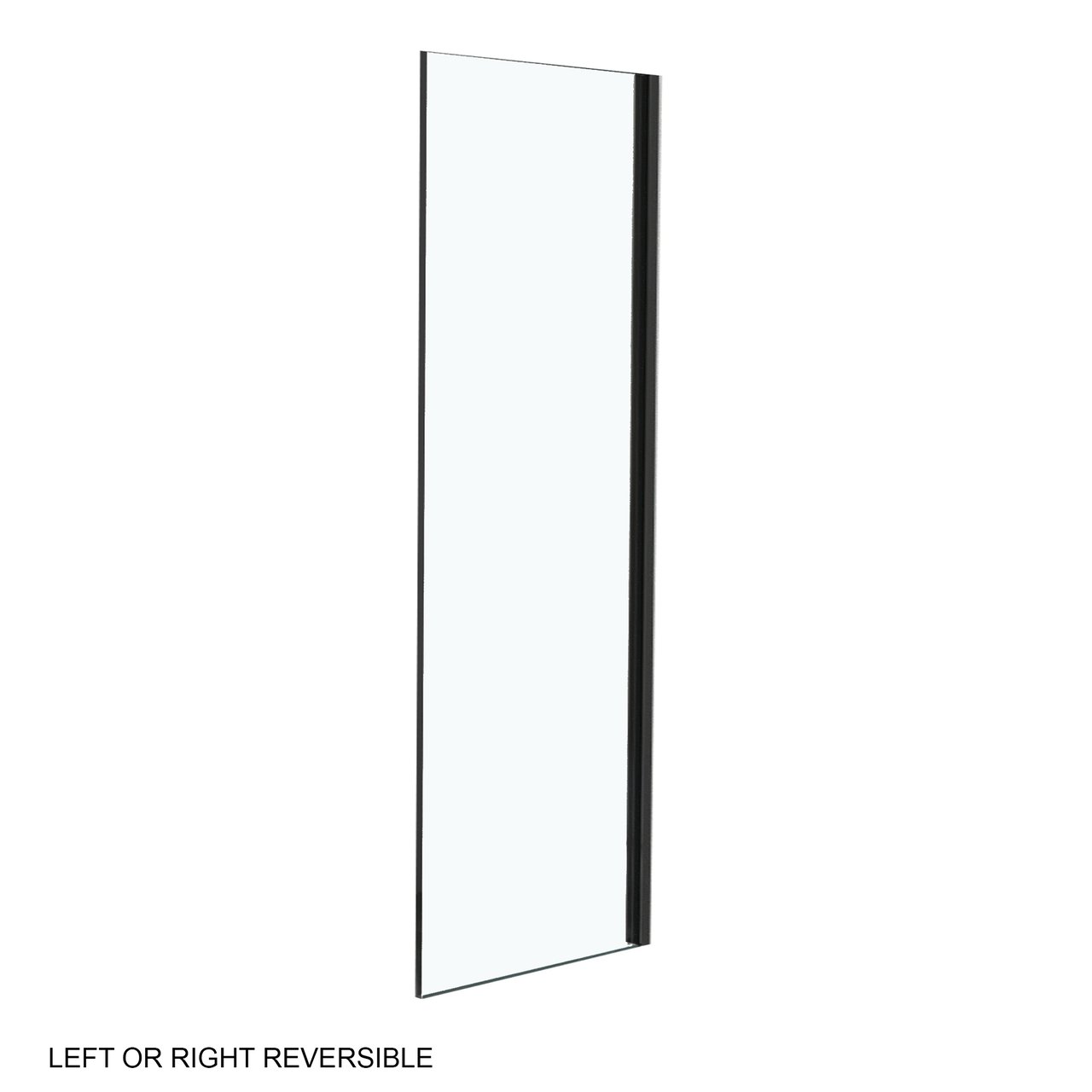 Luca Varess Morano paroi de douche avec porte coulissante et paroi latérale fixe 160 x 80 cm verre transparent profil noir mat - panneau latéral