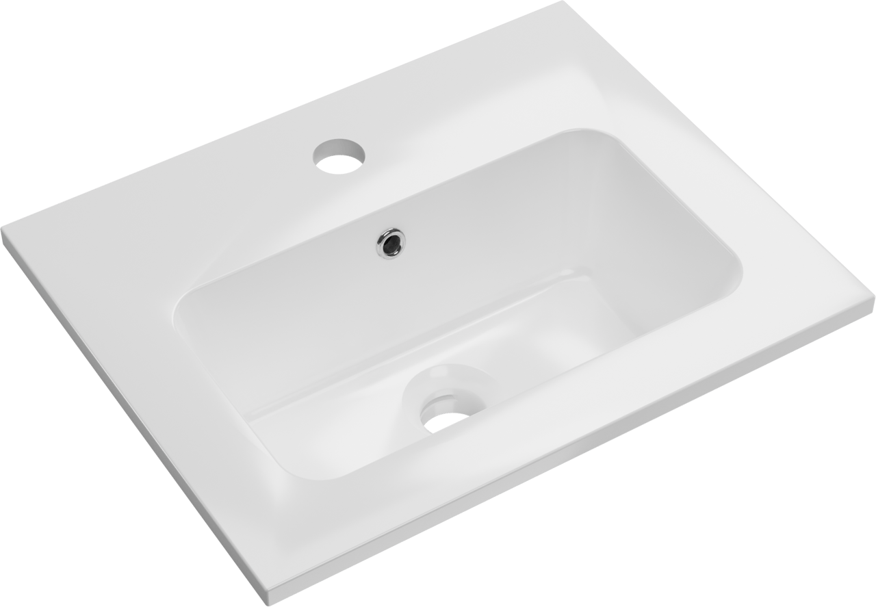 Storke Diva Einzelwaschtisch, Marmorkomposit glänzend, 45 x 35 cm