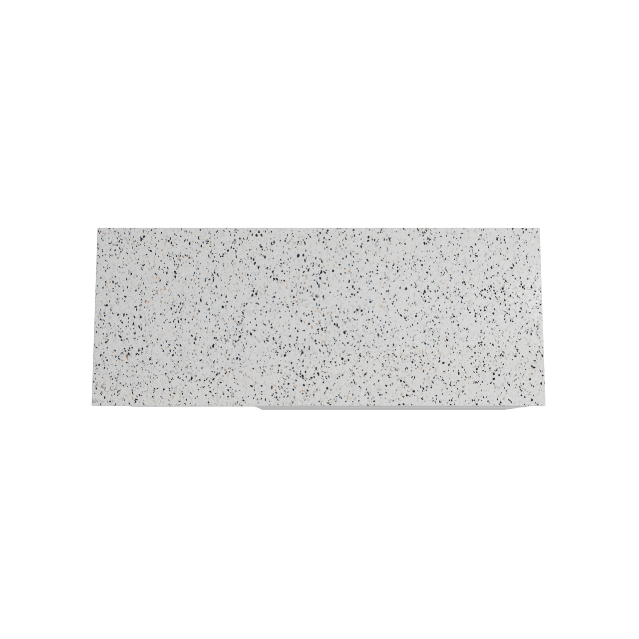 Storke Edge hängendes Möbelstück Set: 130 x 52 cm, Weiß glänzend, mit Tavola Einzel- oder Doppel Waschtischplatte, Terrazzo in Weiß/Schwarz matt