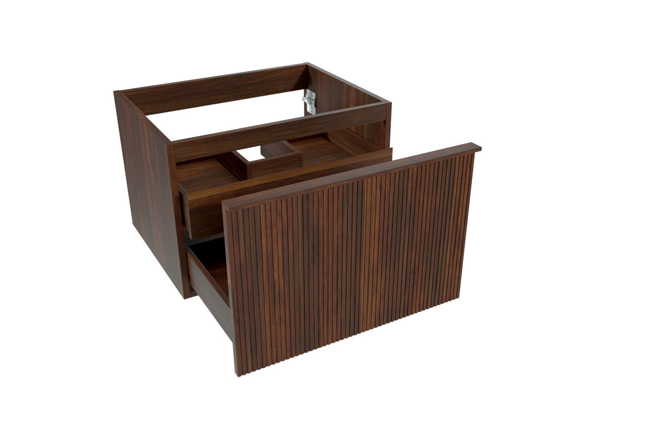 Balmani Forma meuble sous-lavabo suspendu 67,5 x 55 cm noyer Américain 2 tiroirs